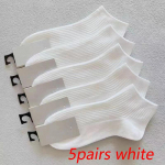 5 paari sokid Unisex &uuml;hev&auml;rvilised sokid kevadsuvi valged musta v&auml;rvi l&uuml;hikesed sokid hingavad sokid naistele meestele 5 pairs