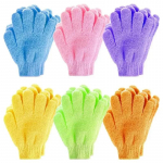 Viie s&otilde;rmega vannikindad majapidamises kasutatav du&scaron;ir&auml;tik n&uuml;hkimiseks keha pesemiseks lastele kodu tarvik elastne selja pesemise lapp suplemise puhastuskindad 8pcs-random color