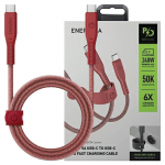Energea Kabel Flow Usb-C - Usb-C1.5M Czerwony/Red 240W 5A Pd Fast Charge