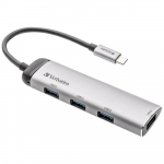 Verbatim Adapter Hub Usb-C - 4Xusb-A 3.2 Aluminiowy/Aluminum 49147