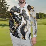 Meeste Klassikalised Golfis&auml;rgid J&auml;&auml;siid Hingav Pikkade Varrukatega Performance Kraega S&auml;rgid Kerged Suvised Vabaaja Kiiresti Kuivavad T-s&auml;rgid L sinine