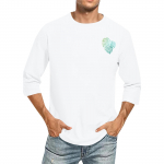 Men's casual and fashionable printed round-neck three-quarter sleeve top T-shirt L armee roheline v&auml;rv