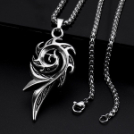 F&ouml;&ouml;niksi Saba Leegi Ripats Kaelakee, Meeste Korea Stiilis Titaanterasest Ehted