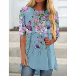 Suvised lillelised liblikad 3D-prindiga T-s&auml;rk T&auml;navar&otilde;ivad Naiste Mood vabaaja T-s&auml;rgid Y2K Topid T-s&auml;rgid Naised Naistele Suured riided S