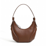Pesapalli kaenlakott Niche Retro Poolkuu kujuline &Uuml;he&otilde;la Crossbody kott Ehtne nahk Naiste kott One Size kohv