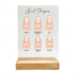 Nail Art Display Board Acrylic Versatile Easy to Install with Wooden Base Practice Gifts