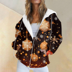 Naiste vabaaja j&otilde;ulutr&uuml;kiga s&uuml;gis- ja talvine dressipluus pikkade varrukatega tasku lukuga kapuutsiga jakiga XL