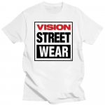 Puuvillane meeste naiste Vision Street Wear T-s&auml;rk Vision Street Wear T-s&auml;rgi toorikud Vintage suvine top Liibuvad T-s&auml;rgid meestele M