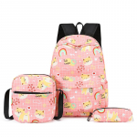 3 tk/komplekt Teismelise Seljakott Koolikott Reguleeritav Rihm Mood Reisiseljakott Veekindel Seljakott Lapsele Laste Seljakott roosa