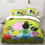 3D multikakomplekt B-Barbapapa tekikott ja padjap&uuml;&uuml;rid Pehme nahas&otilde;bralik &Uuml;hekordne King suurus Lastele S&uuml;nnip&auml;evakingitus Us Queen 228x228cm