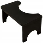 Ergonoomiline bambusest tualett-astmelaud tugeva alusega vannitoa ohutuse ja mugava kehaasendi toetamiseks igap&auml;evaseks kasutamiseks must