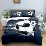 Jalgpalli voodipesukomplekt 3D Jalgpall Laste tekikott &Uuml;he- ja kahekohaline Spordipoiss Kodutekstiil Tekk P&otilde;hjamaade katteid voodile King Full 70x133cm 2pcs
