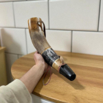 Medieval VIKING WAR HORN battle trumpet Hand Engraved Blow Horn 16 Inches Gift natural Horn Bugle Hunting Tool Gift Decor M