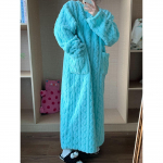 Paksustatud Soe Suure Suurusega Naiste Pidžaama Flanell Talvine Triibuline Korallveluur Pikkade Varrukatega &Ouml;&ouml;riided Hommikumantel &Uuml;heosaline Pidžaama XXL