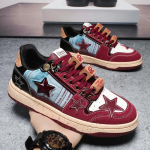 2024 New Wine Red Personality Ehted Star Kings Hiina stiilse disainiga mitmek&uuml;lgsed meeste lauajalatsid paksu tallaga naiste kingad 44 suurus 44