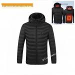 Unisex USB-soojendusega kapuutsiga jope v&auml;li&uuml;ritusteks L