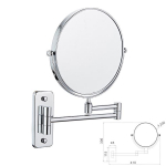 Ilma puurimiseta teleskoopiline seinale paigaldatav meigipeegel: K&otilde;rglahutusega kokkupandav vannitoa- v&otilde;i hotellipeegel koos kammiga. 7x Magnification, 8-inch, Glue-mounted