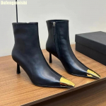 Metallist Ruudukujulise Ninaga L&uuml;hikesed Saapad Naistele 2025 Uus S&uuml;gis Talv Pluss Samet Ehtne Nahk Seksikad K&otilde;rged Kontsad Stilett R&uuml;&uuml;tlisaapad 34