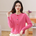 Women's 100% Pure Wool Loose Knit Cardigan 4XL