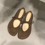 Kevad S&uuml;gis Naiste Lamedad Kingad 2025 Uued Mugavad &Uuml;marate Ninadega Mary Jane Kingad Naiste Ballett Paeladega Mokassiinid Naistele 35 pruun