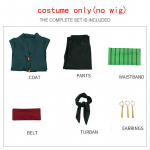 Roronoas Cosplay kost&uuml;&uuml;m Anime Kimono Robe Zoro Cloak Uniform Halloweeni riided k&otilde;rvar&otilde;ngastega Comic Coni jaoks XS
