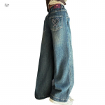 Tasku S&uuml;dame Tikand Laps Kevad ja S&uuml;gis Soojustatud Teksad T&uuml;drukutele Lastele 160cm sinine