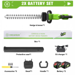 ONEGREEN 2000W Elektriline Hekitrimmer 180&deg; P&ouml;&ouml;rlev Juhtmeta Maastikukujunduse Hekip&uuml;&uuml;dja Trimmer Aiat&ouml;&ouml;riist Makita Aku Pinni jaoks 2 Battery EU Plug