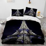 Prantsusmaa Paris Eiffeli torni romantiline voodipesukomplekt, tekikott voodipesukomplekt tekikattega padjap&uuml;&uuml;r, &uuml;lisuur kaheinimesevoodiga voodipesukomplekt EU single(135x200cm)