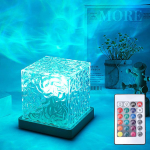 Virmalise lamp, Ookeanilainete projektorvalgusti, Ookeanivalgus, &Ouml;&ouml;lamp, 16 v&auml;rvi, Kesk&ouml;&ouml; virmalise lamp, Puutetundlik virmalise helendav lamp, 3D tesserakti lamp blue