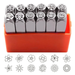 12 tk Lillede teemaline metallstants, 3MM 6MM (1/8&rdquo; 1/4&rdquo;) Metallstantsimispink metalli, naha, puidu, DIY k&auml;sit&ouml;&ouml; stantsimiseks 6mm gray