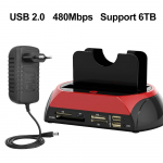 10 IN 1 IDE SATA USB3.0 Kahe pesaga v&auml;line k&otilde;vakettaseade 2,5-tolline 3,5-tolline HDD dokkimisjaam &Uuml;he puutega varundus HUB Kaardilugeja