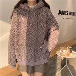 Kawaii Cute Bear Ears kapuuts Naiste s&uuml;gistalvine vabaaja fliis avara pikkade varrukatega pullover Friends Korea mood kapuutsid M