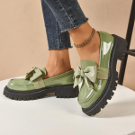 Mood Suurus 35-42 PU Nahast Naiste Mokassiinid Briti Stiilis Platvormkingad Kontoridaamid Kerged Vabaajakingad Slip On Zapatos De Mujer 42 roheline