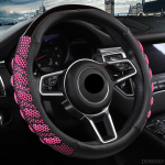 DERMAY 3D Car Steering Wheel Cover Non-slip Honeycomb Design Micro Fiber Leather + Silica Gel 6 Colors Size M fit 37-38cm