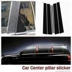 For Toyota Highlander Highlander rumion side door and window decoration with shiny black center pillar sticker 08-24 00-07 Highlander 6pc