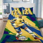 Jalgpallit&auml;he tekikott padjap&uuml;&uuml;r Neymar Voodipesu komplekt T&auml;iskasvanud Poiss T&uuml;druk Magamistoa kaunistus &Uuml;he-kahekohaline T&auml;is Kuninglik suurus 100x135cm-2pcs
