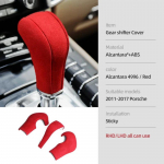 Betterhumz Porsche Cayenne 2011-2017 jaoks Valmistatud Alcantara keskkonsooli k&auml;igukangi katte dekoratiivkleebised Auto lisatarvikud 4996 Red
