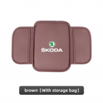 Car armrest box protective cover waterproof pad interior accessories For Skoda Octavia Kodiaq Fabia Superb Karoq Yeti Rapid Mk3 punane