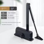 Door Closers Commercial Heavy Duty Automatic Door Closer Residential Grade 3 Spring Hydraulic Door Closer, 6.88 x 1.5 Small, Black one size