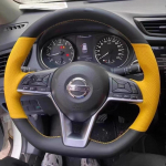 Hand Stitched non-slip black yellow Leather Car Steering Wheel Cover For Nissan X-Trail Qashqai Rogue (Sport) 2017- 4