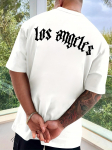 Los Angeles Prindiga T-s&auml;rk, Mitmek&uuml;lgne ja Hingav Streetwear Meestele, SCasual &Uuml;mmarguse Kaelusega L&uuml;hikeste Varrukatega T-s&auml;rk Suveks S armee roheline v&auml;rv