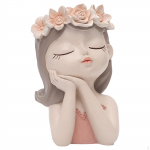 Bust Resin Pots Flowerpot Vase Bonsai / Drainage Hole home and hotel Desk Folwer Pots, Valentine's 17.5x17.5x27cm