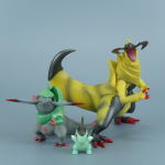 2-11cm Pokemon Anime Kuju Axew Fraxure Haxorus Tegevuskujud PVC Kuju Laua Kaunistus Kogumis Mudel M&auml;nguasjad Kingitused yellow