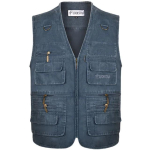 8XL 9XL 10XL Uus meeste vabaaja suvine suur puuvillane varrukateta vest paljude 16 taskuga Meeste mitme taskuga fotovest XL sinine