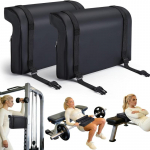 2 tk Hip Thrust pingi padjad selja, &otilde;la, kaela toetamiseks, L-kujuline j&otilde;usaali varustus kangipadi Pack of 2 must