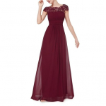 Naiste pitsist pruutneitsikleit l&uuml;hikeste varrukatega, kroogetega, &uuml;mara kaelusega, &scaron;ifoonist pidulik &otilde;htukleit A-l&otilde;ikeline, pulmak&uuml;lalise maksikleit kokteilipidudeks, l&otilde;pupeoks S must