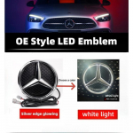 Auto iluv&otilde;re embleem, 3D esiembleem LED-tuledega Mercedes Benz W205 W212 W213 W204 ML W166 CLA C117 W176 W177 E GLA GLC GLE jaoks Metris 2015-2019