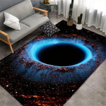 Kosmiline musta augu disainiga vaip p&otilde;randamatt libisemiskindel veekindel vaip elutuppa magamistuppa k&ouml;&ouml;ki v&auml;lisruumi dekoratsioonivaip 80x120cm black