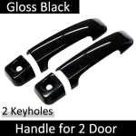 for Toyota FJ Cruiser XJ10 2007~ Gloss Black Outer Door Handle Cover Creative Stickers Trim Car Accessories Gadget 2015 2Handle 2 Keyholes black