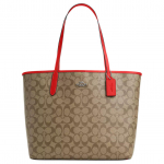Coach City 33 Vintage Monogrammiga Magnetilise Kinnitusega T&otilde;mblukuga K&auml;ekott Naiste T&otilde;mblukuga K&auml;ekotid Khaki Miami-Punane 5696-SVUC3 Basic Set (Bag+Dust Bag)